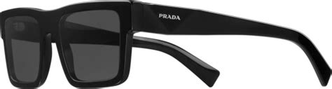 Prada Black Rectangle 'Symbole' Sunglasses (SPR19W).